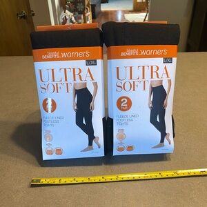 NWT Women’s Ultra Soft Fleece Tights L/XL 2 Sets Of 2 Pairs Blissful Benefits